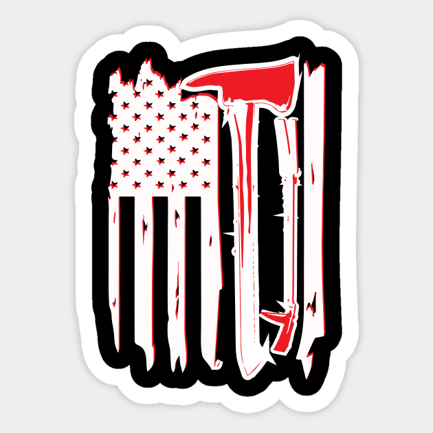 Firefighter Set of Irons Firefighter Sticker TeePublic